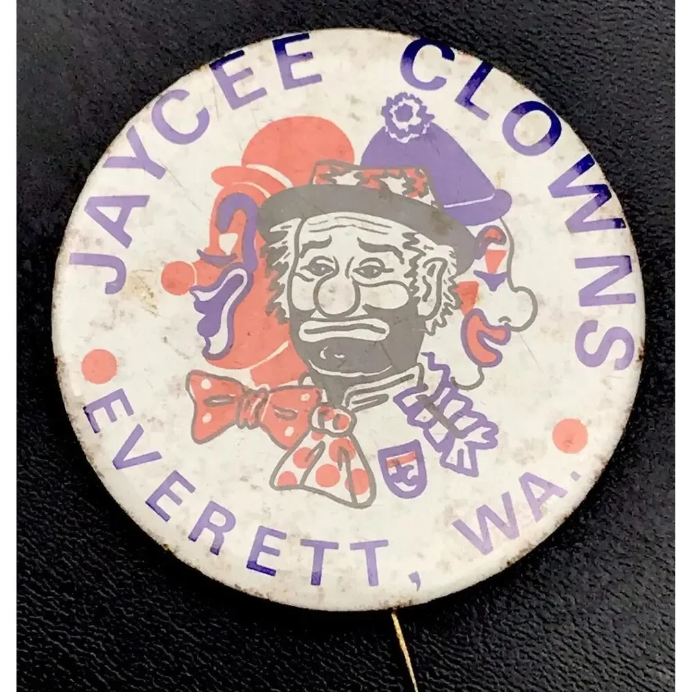 Jaycees Collectible Pin Multicolor Vintage Fraternal Clown Face Everett WA